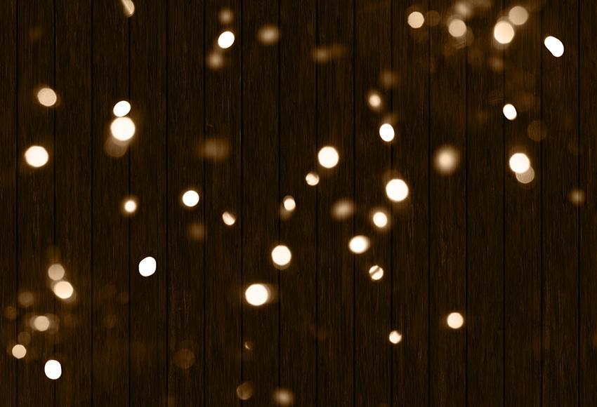 Bokeh  Lights Wood  Floor Photo Booth Backdrop M166