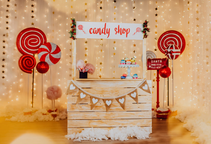 Candy Shop Xmas Photography Backdrop