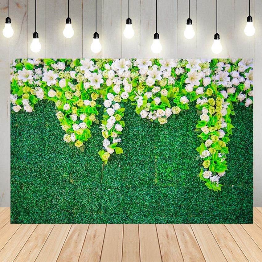 Grass Wall Flower Wedding Decor Backdrop