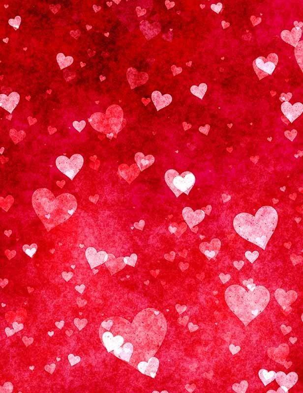 Red Love Hearts  Valentine Backdrop for Photo Booth VAT-32