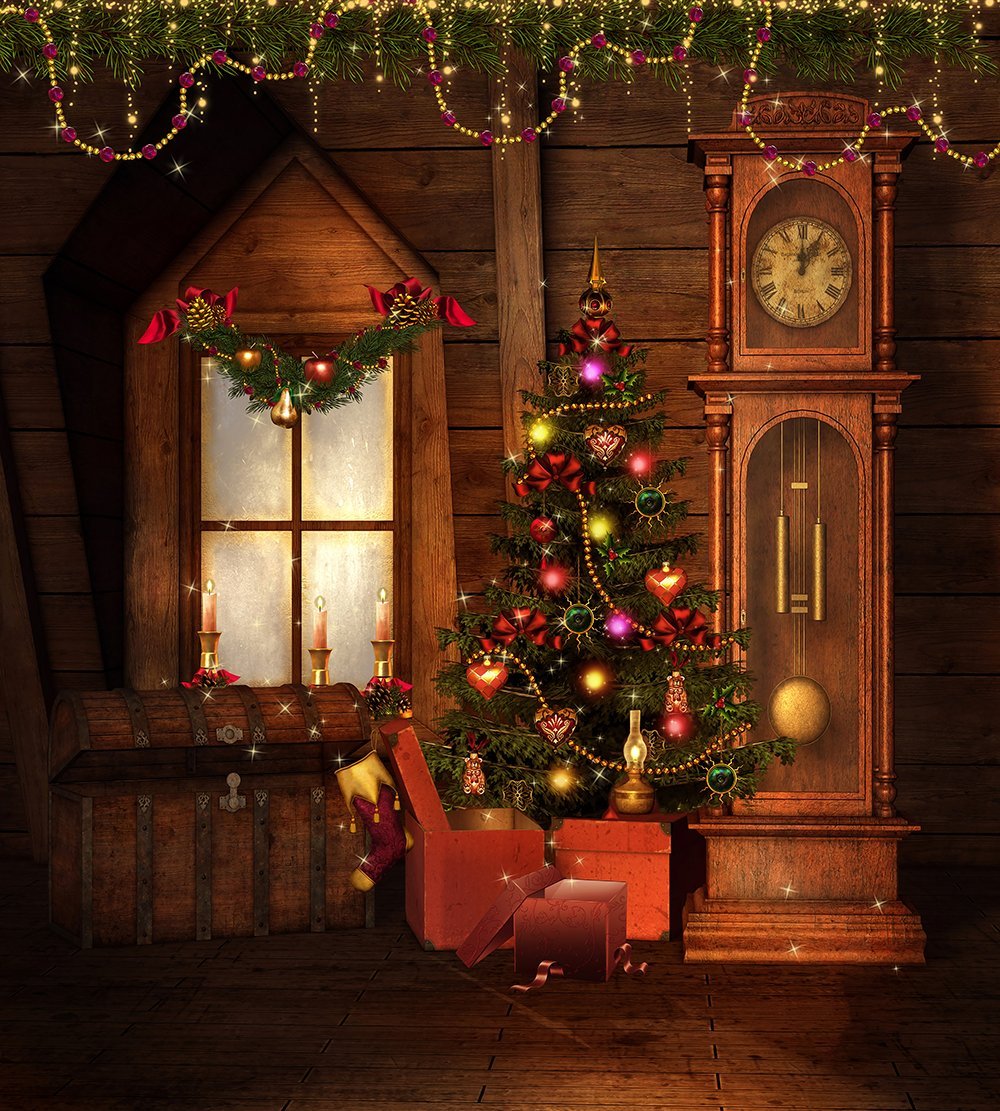 Xmas decoration Xmas Tree Room Photo Backdrops  DBD-P19163