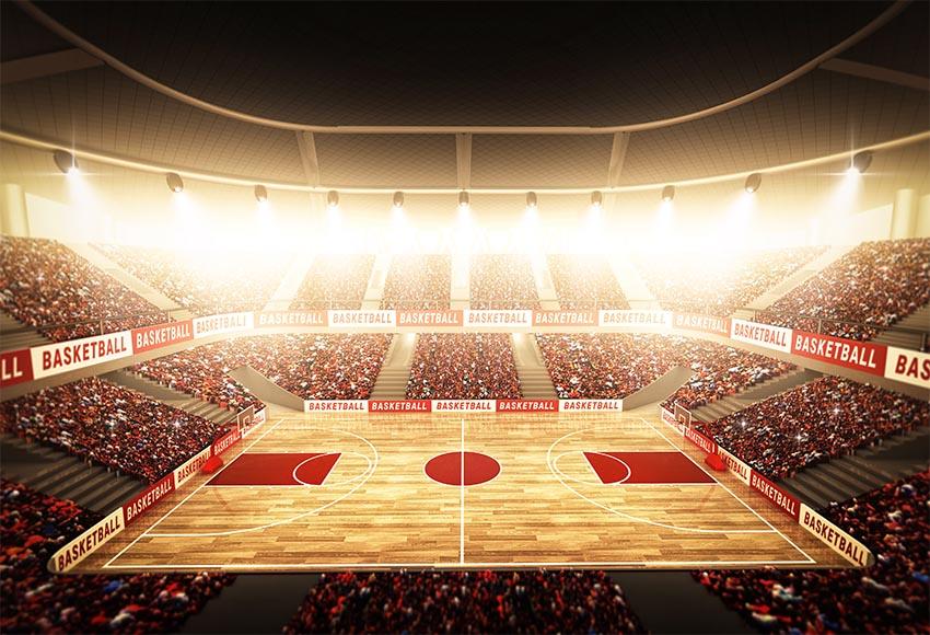 Basketball Court Stadium Lights Photo Backdrop LV-312